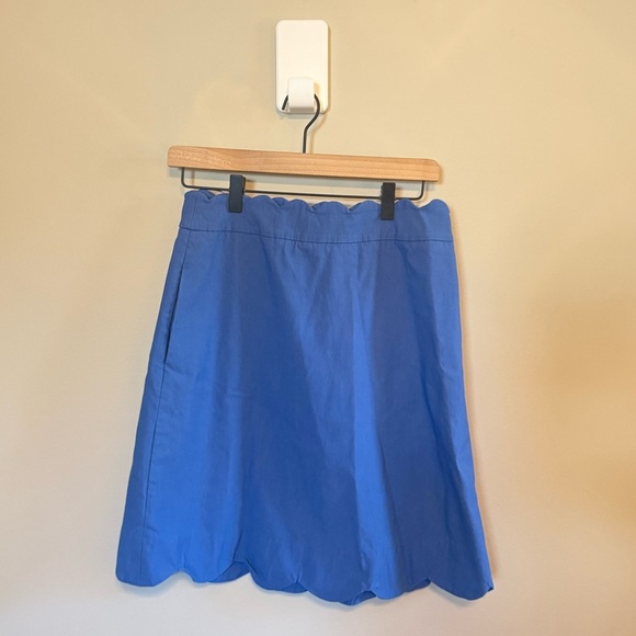 J‎ McLaughlin • Knee Length Scallop Skirt Stretchy Blue Sz 4 Tennis Pickleball - Picture 2 of 10